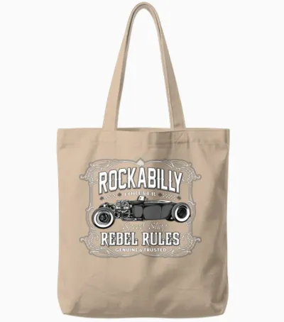 Rockabilly Rebel Cars Tote Bags - Natural