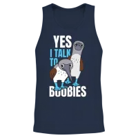 Talk to Boobies Booby Bird — Lovers Unisex Tank Top - Navy – 2