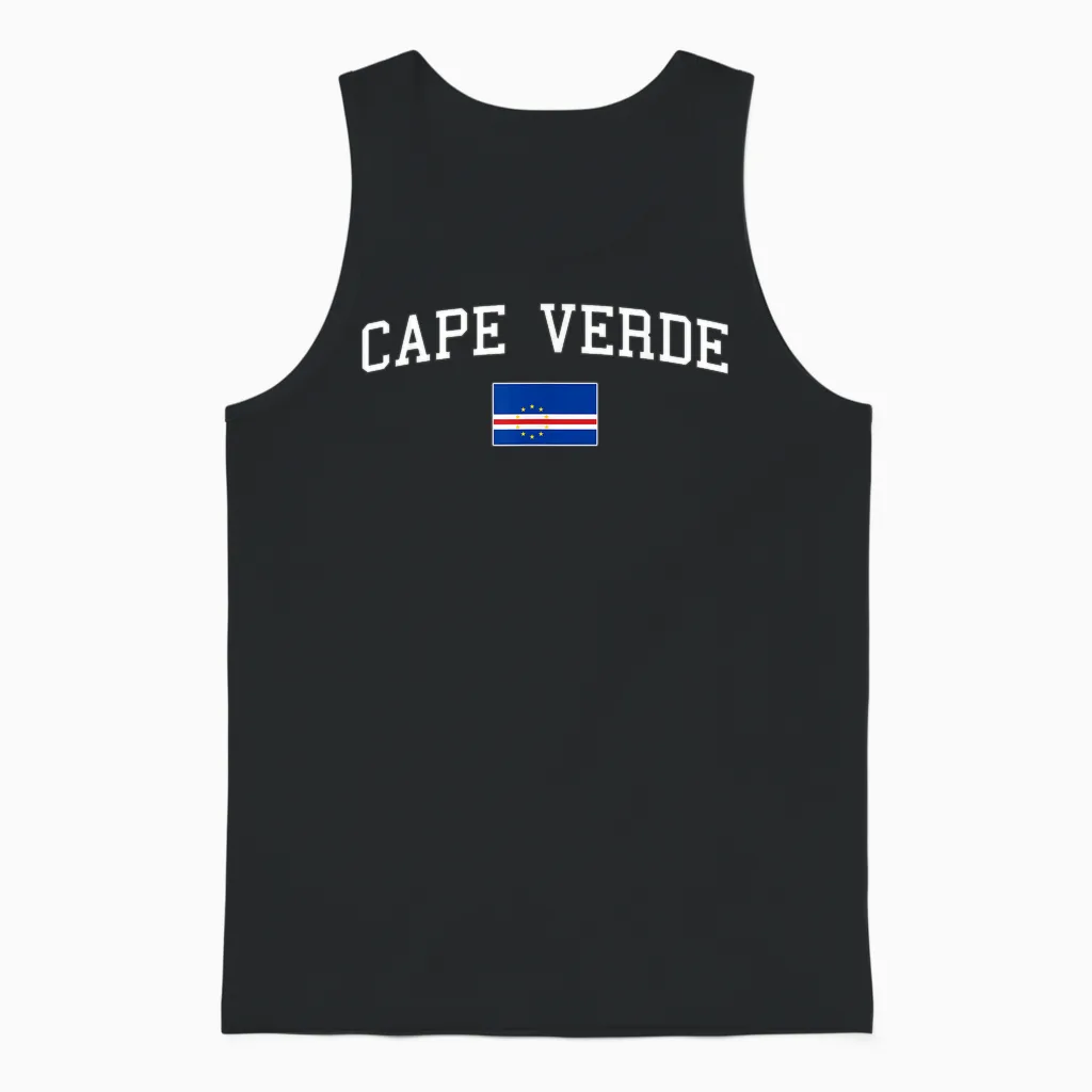 Kap Verde Flagge Herren Damen Kinder Kap Verde Unisex Tank Top in Black