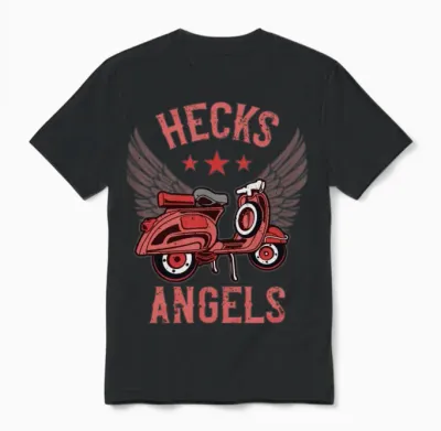 Hecks Angels Funny Scooter Gift Vintage Moped Grap Unisex T-Shirt - Black