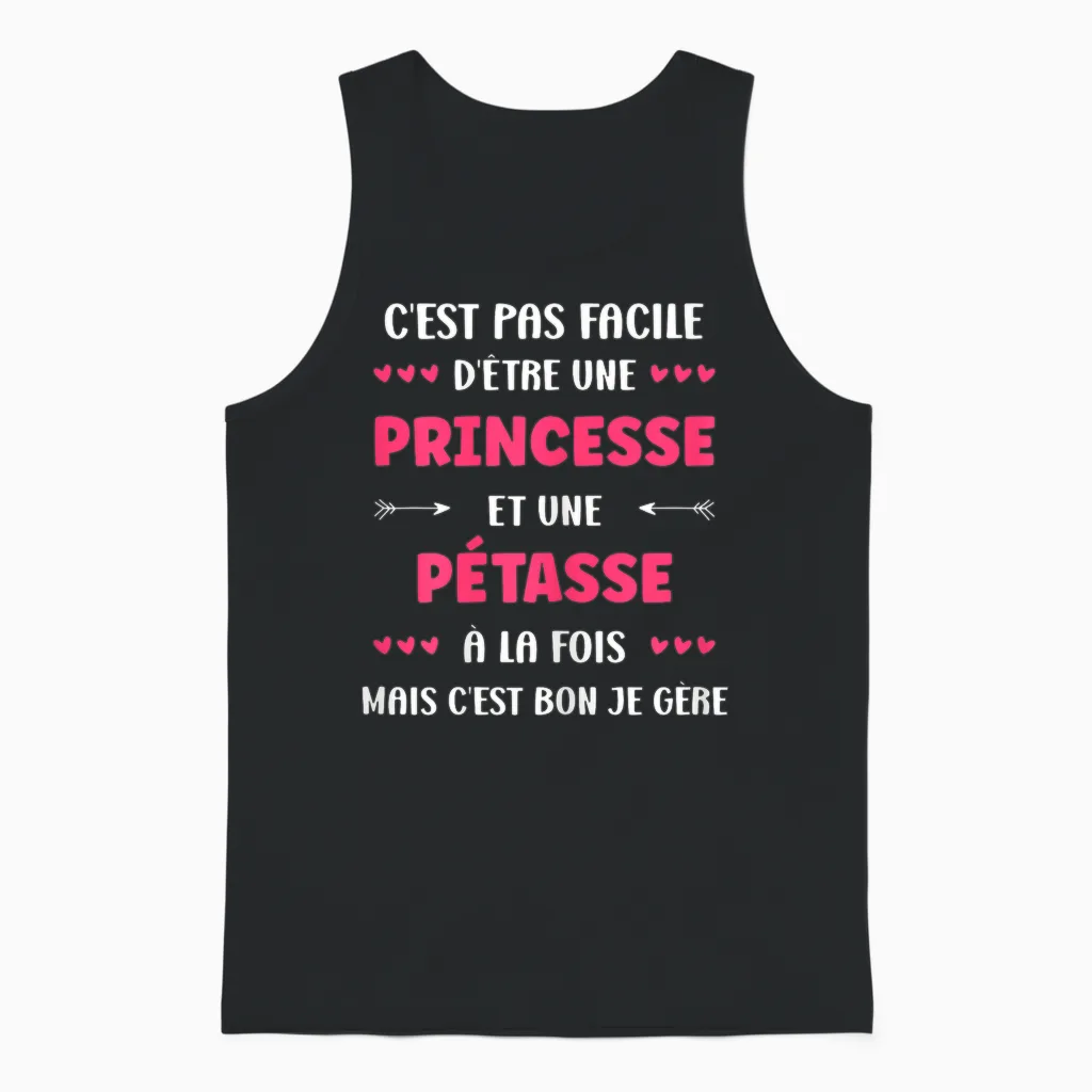 Super Surnom Pétasse Mignonne Humour Fille Princesse Pétasse Unisex Tank Top in Black