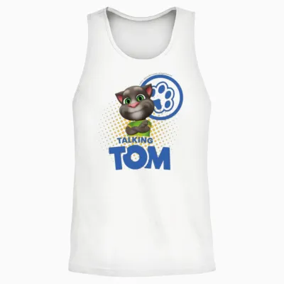 Talking Tom Paw Logo Unisex Tank Top - White