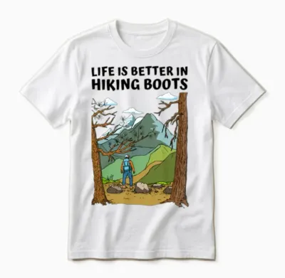 Life Is Better in Hiking Boots Unisex T-Shirt - White