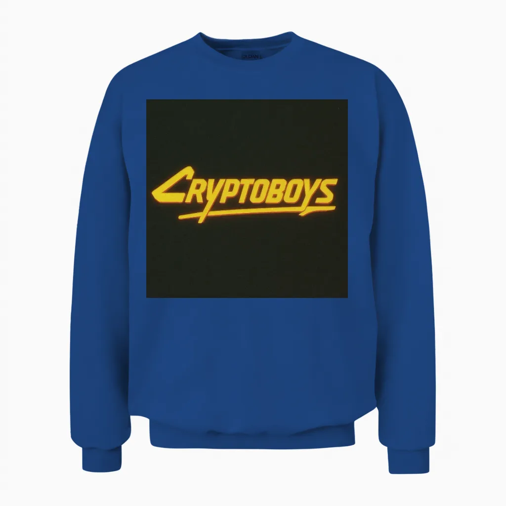 Logo Retro Neon Cryptoboys Unisex Sweatshirt in Royal