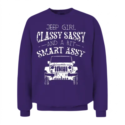 Jeep Girl Classy Sassy and a Bit Smart Assy Car Unisex Sweatshirt - Purple