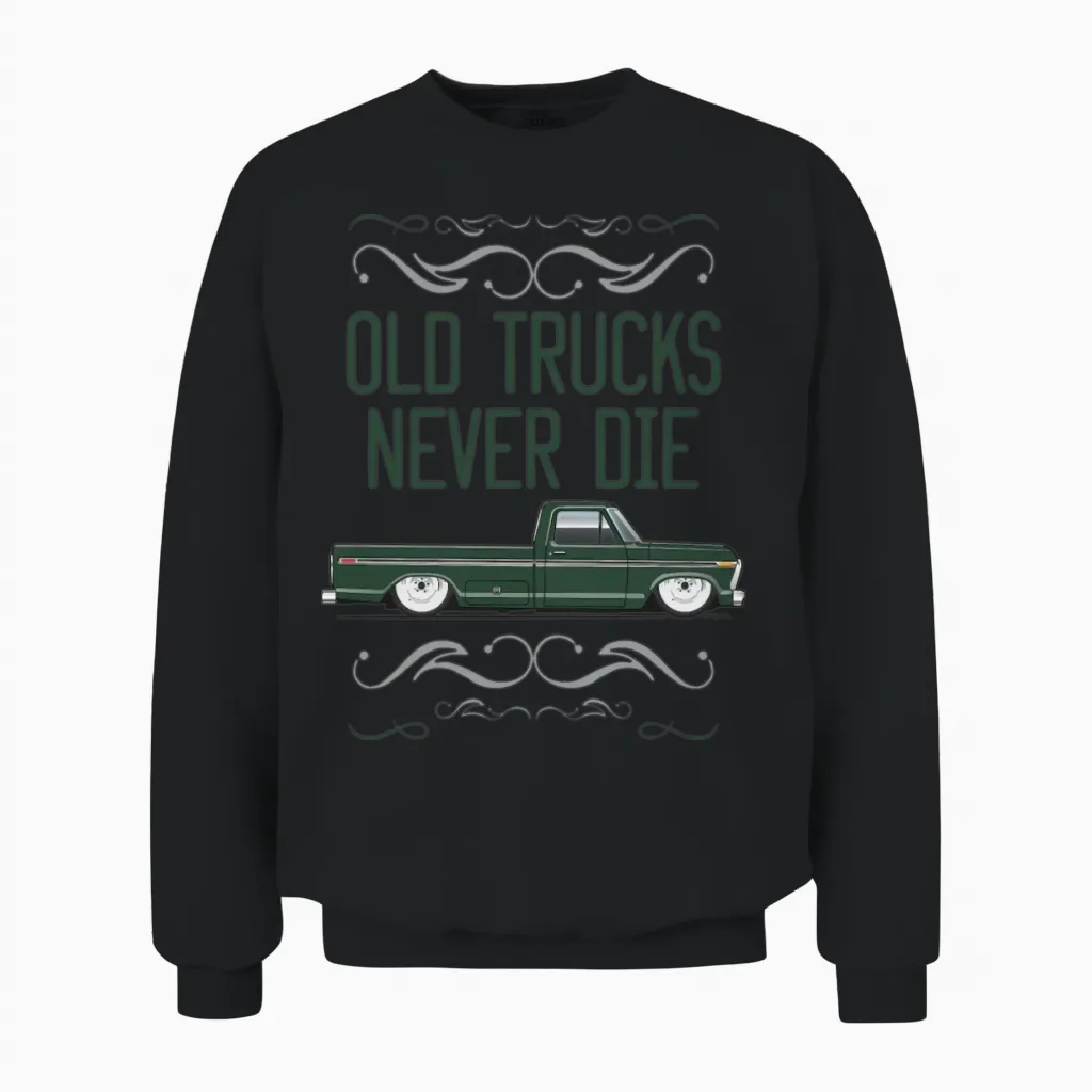 Keep on Truckin Mallard Green Unisex Sweatshirt in Black