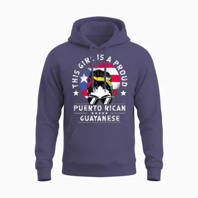 Puerto Rico Flag Guyana Grown Women Girl Unisex Hoodie - Heather Sport Dark Navy