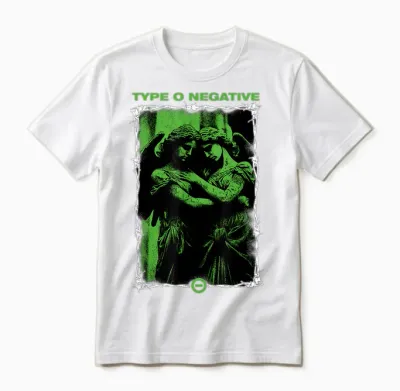 Type O Negative Angels T-Shirt, Black, S Unisex T-Shirt - White