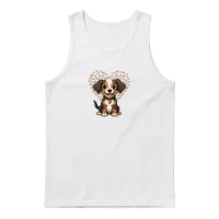 Dog Lover Lovers Unisex Tank Top - White – 1