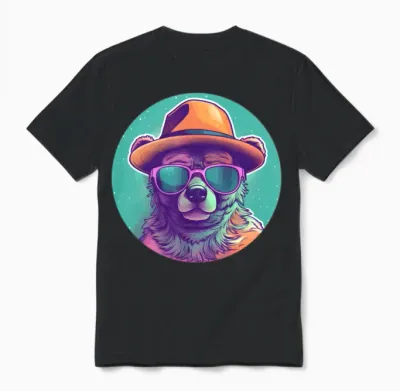 Retro Bear Lovers Unisex T-Shirt - Black