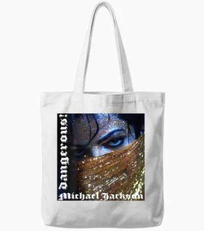 Michael Jackson 068 Back Printed Tote Bags - White