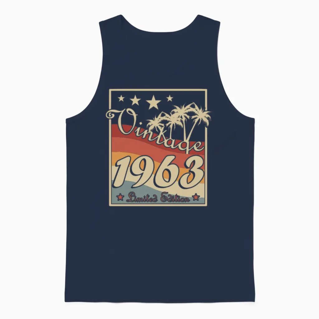 Vintage 1963 Retro Style Unisex Tank Top - Navy