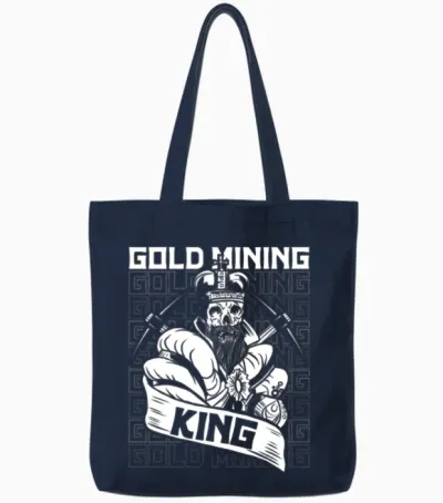 Gold Mining Tote Bags - Navy