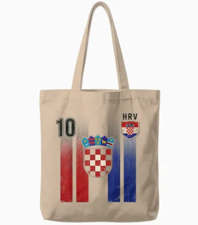 Croatia Tshirt Hrvatska Flag Zagreb Croatian Jersey Retro Tote Bags - Natural