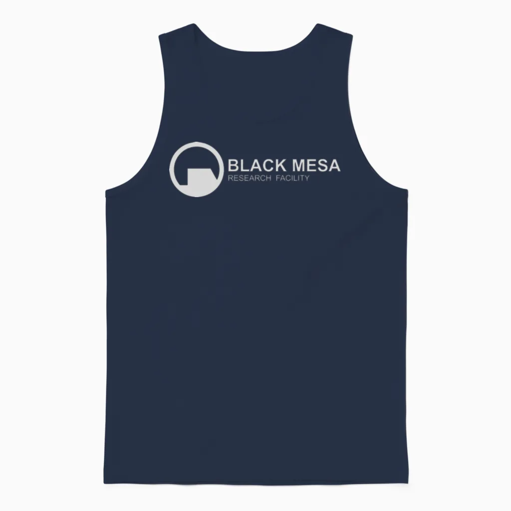 Black Mesa Research Facility Unisex Tank Top in Navy
