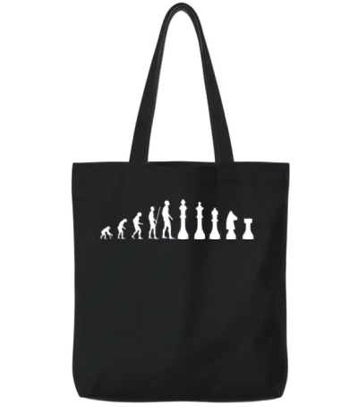 Chess Evolution Chess Player Tote Bags - Black
