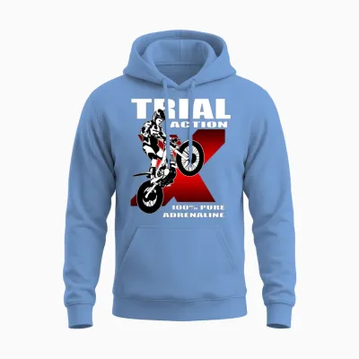 Motorcycle Trial Unisex Hoodie - Carolina Blue