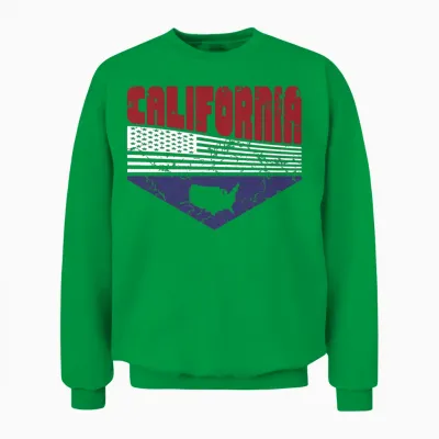 Retro Vintage California Usa Unisex Sweatshirt - Irish Green