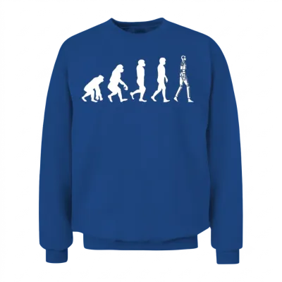 Retro Robots Evolution Robotics Unisex Sweatshirt - Royal