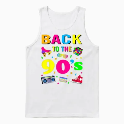 90s Retro Motto I Love 90's Unisex Tank Top - White