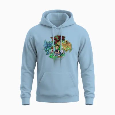 Yu-Gi-Oh! Goods Logo Graphic Gaming Apparel Fan Merchandise Papl605 Unisex Hoodie - Light Blue