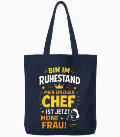 Funny Pension Retirement Retirement T-Shirt with German Text Tote Bags - Navy