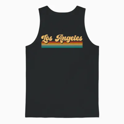 Retro Los Angeles Unisex Tank Top - Black