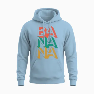Retro Banana Unisex Hoodie - Light Blue