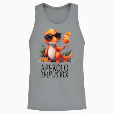 Aperolo Saufus Rex X Hallöchen Aperöchen Dino Spray T-Shirt, White Unisex Tank Top - Sport Grey