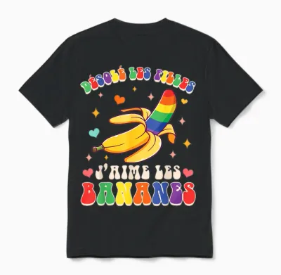 Gay Lgbt Fierté Gay Sorry Girls I Love Bananas T-Shirt, Black Unisex T-Shirt - Black