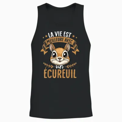 Je M'en Fous Je Suis Un Squirrel - ésquirrel Cute T-Shirt, Black, S Unisex Tank Top - Black