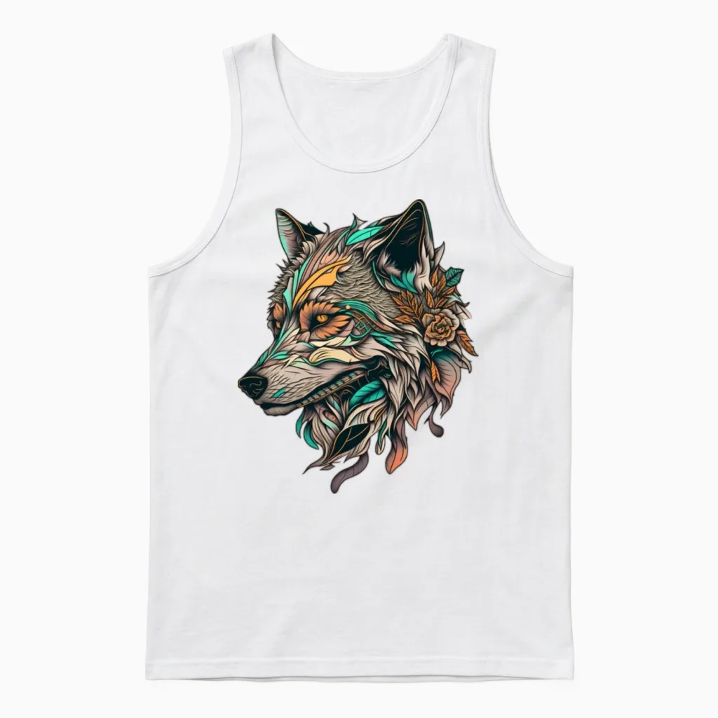 Wolf Skull - Wildlife Unisex Tank Top in White