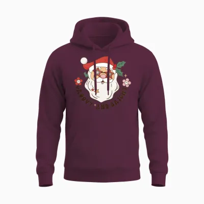 Retro Christmas Unisex Hoodie - Maroon