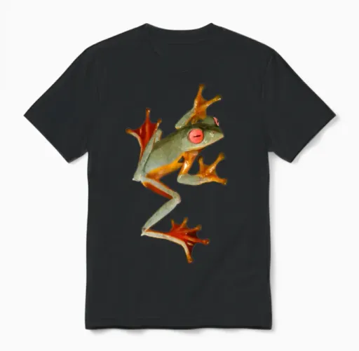 Real Tree Frog T-Shirt – Wildlife Photo Design Unisex T-Shirt in Black