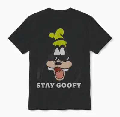 Disney Mickey and Friends Retro Stay Goofy Big Vintage Unisex T-Shirt - Black