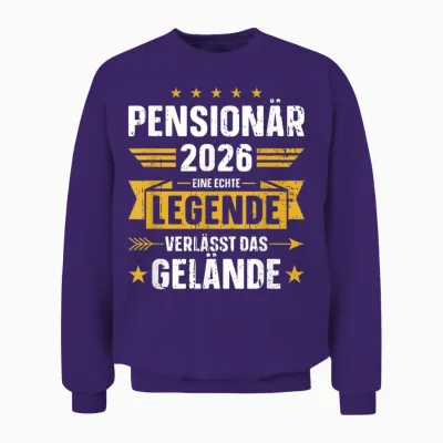 Pensionär 2026 Real Legend Leaves Terrain Pension Unisex Sweatshirt - Purple