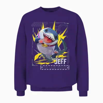 Marvel Rivals Gamerverse Super Hero Pvp Jeff the Land Shark T-Shirt, Black Unisex Sweatshirt - Purple