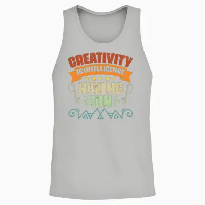 Vintage Creativity Is Intelligence Having Fun An Unisex Tank Top - Ash