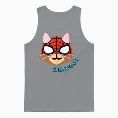 Amazon Essentials Marvel Spider-Man Spider-Cat Portrait Unisex Tank Top - Sport Grey