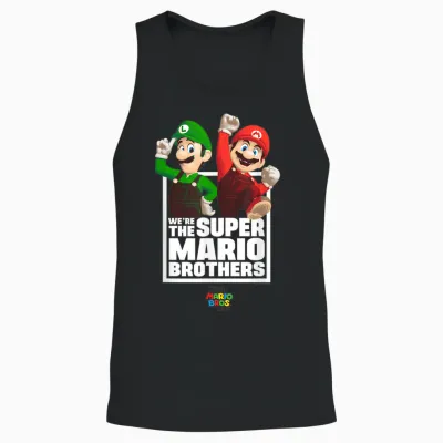 The Super Mario Bros. Movie the Super Mario Bros. Portrait T-Shirt, Blue Unisex Tank Top - Black