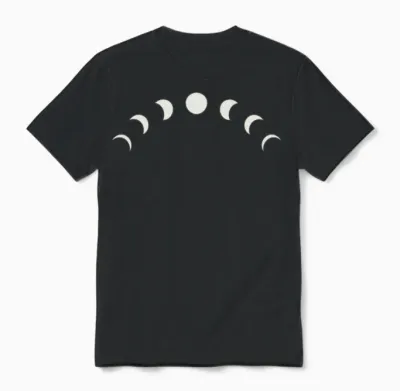 Lunar Phases - Minimalistic - Moon Phases Unisex T-Shirt - Black