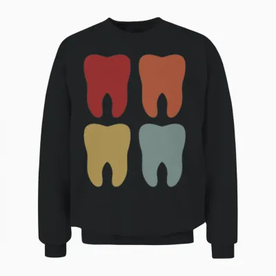Teeth Retro Dental Unisex Sweatshirt - Black