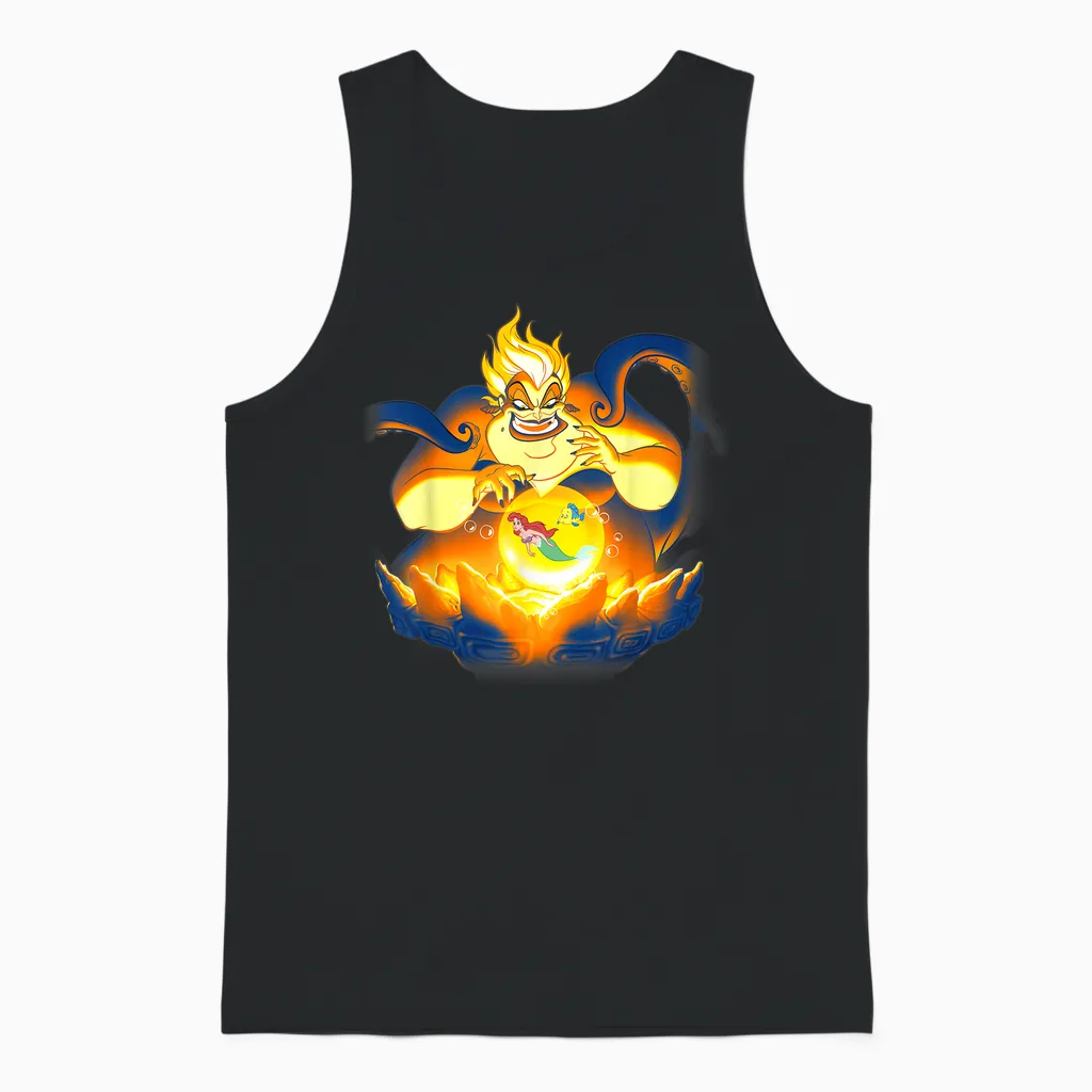 Disney the Little Mermaid Urselas Bubble Graphic T-Shirt, Black, S Unisex Tank Top in Black