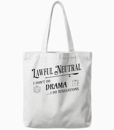 Alignment Lawful Neutral Tote Bags - White