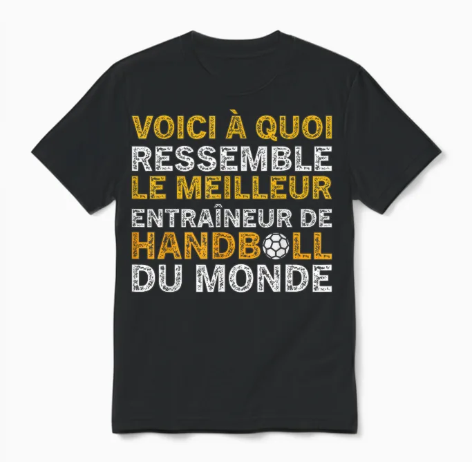 Funny Coach Best Handball Coach T-Shirt, Black, S Unisex T-Shirt in Black