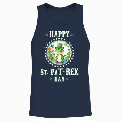 Enfant Joyeux T-Shirt Saint-Pat Trex Dinosaur La Saint-Patrick Unisex Tank Top - Navy