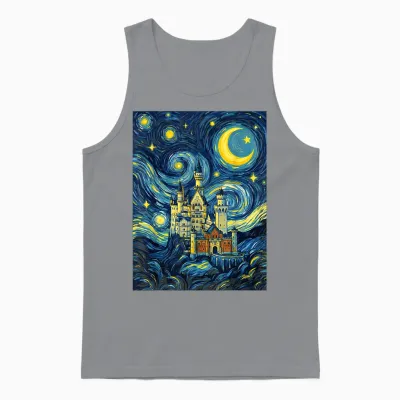 Château De Neuschwanstein Nuit étoilée Histoire De L'art Cadeau Unisex Tank Top - Sport Grey