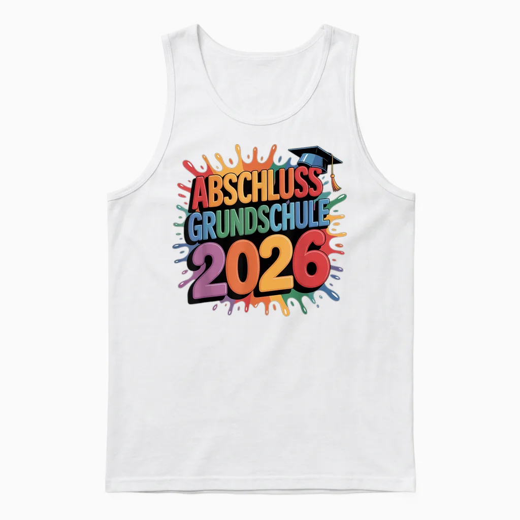 Graduation Primary School 2026 Primary School Graduate Leavers Unisex Tank Top in White