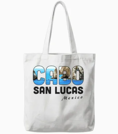 Cabo San Lucas Mexico Baja Beach Cliffs Water Swim Tote Bags - White