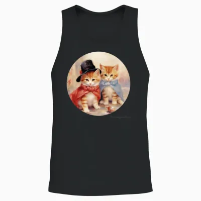 Renoir - Funny Cats Unisex Tank Top - Black